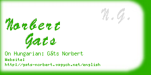 norbert gats business card